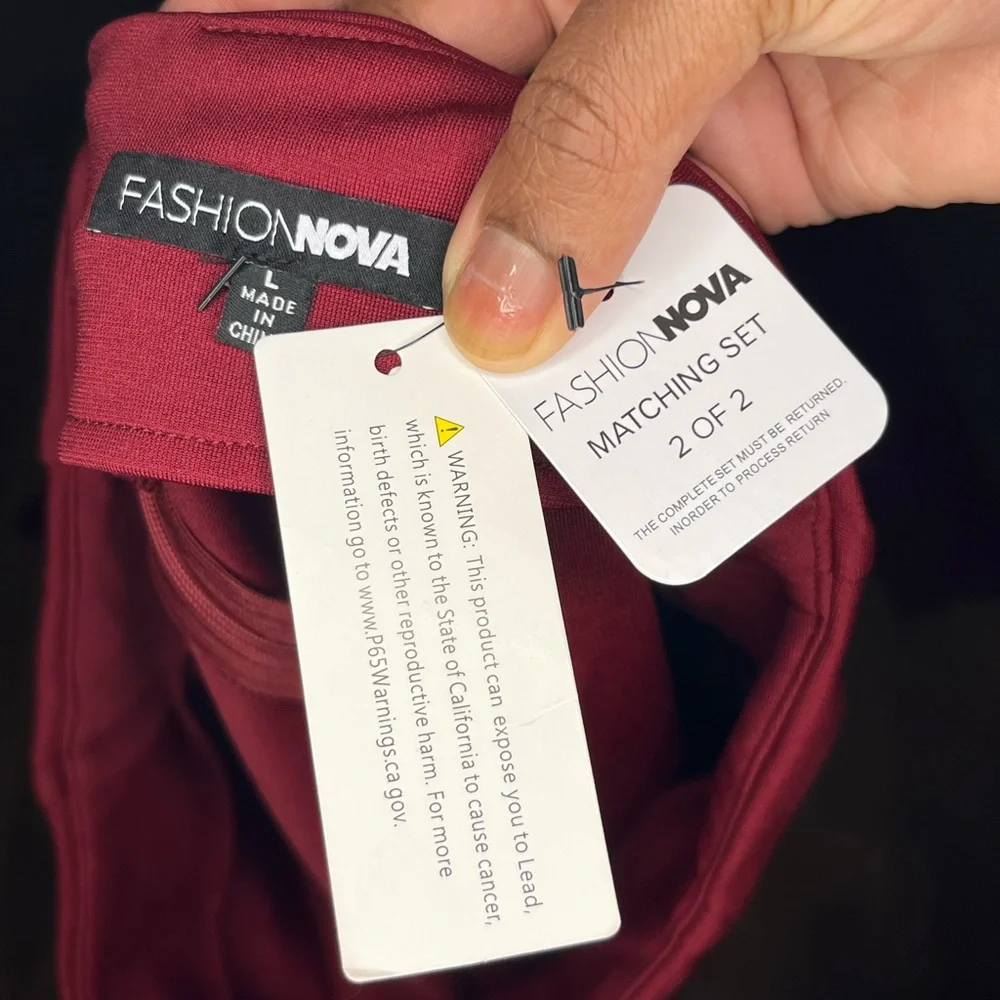 Fashion Nova | Remy Skirt Set | Dark Red | size Large - Picture 5 of 10